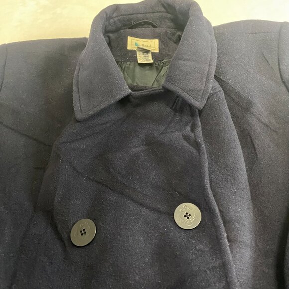 L.L. Bean Peacoat Size 20 Reg Navy Double Breasted Wool Cashmere Thinsulate - Picture 11 of 16